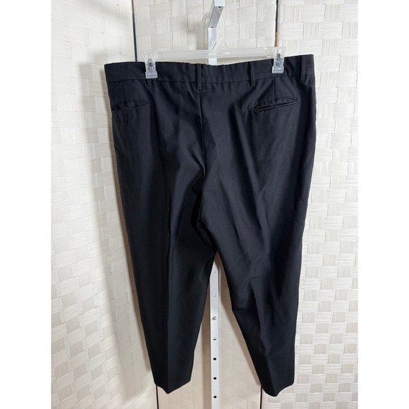 Mens Black Dress Pants Pleated Flat Front 42x26 Formal Business Trousers - Picture 3 of 6